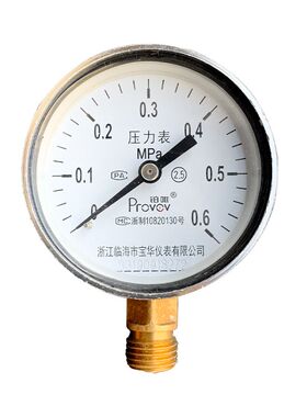 铂唯Y-60空气压力表头(0.25/0.4/0.6/1/1.6/2.5/4/6/10/25)MPa