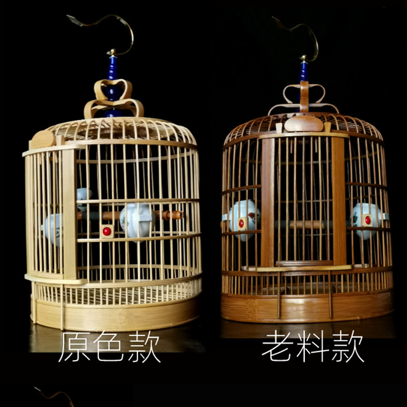 川笼成都画眉鸟笼竹精品全套大号八哥竹制鸟笼贴青名家鸟笼子高档