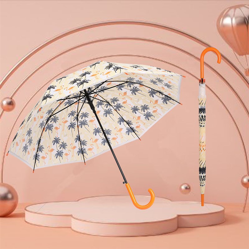 韩国创意加厚透明伞折叠女雨伞文艺小清新长柄学生晴雨两用伞