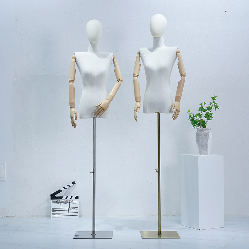 韩版平肩女模特韩版模服店橱窗展示小胸装特道具半身人偶展示架子