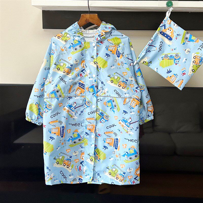 日系儿童雨衣男童幼童大童小孩学生女儿园宝宝披雨防水书包位上学