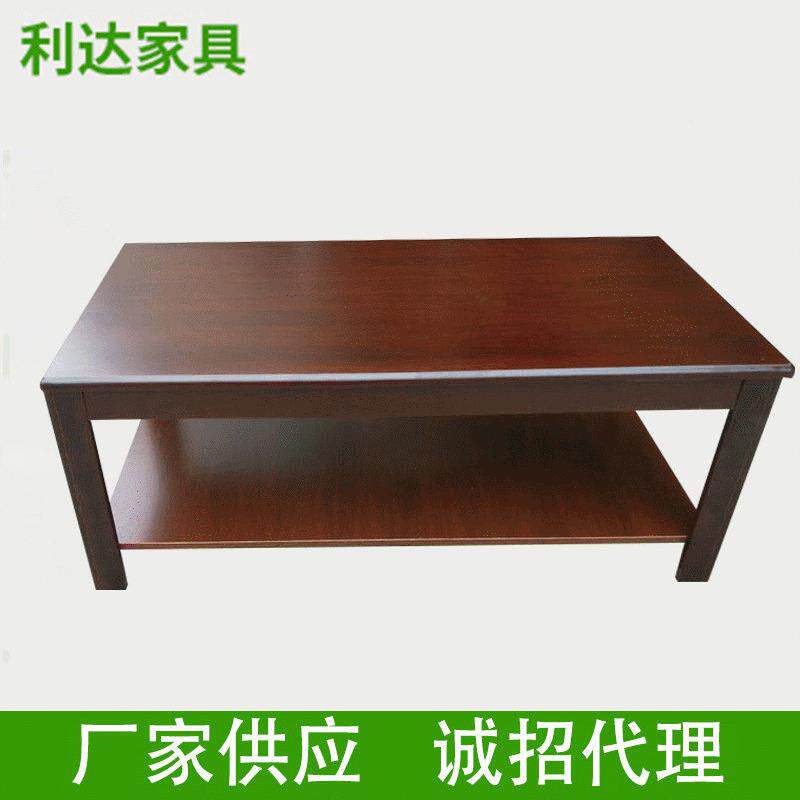 现代简约客厅双层茶几办公室茶几黑胡桃色板式条几家用长方形茶桌