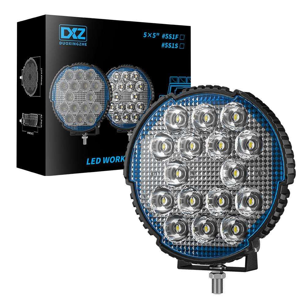 DXZ新品上线5x5''圆形工作灯LED45W超亮聚光越野车顶灯射灯大灯