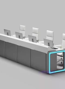 烤漆指挥中心控制台监控室科技感调度台操作台会议作战应急办公桌