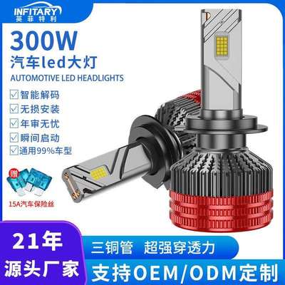 三铜管led车灯汽车灯泡h7h4led大灯远近一体h11大功率汽车led大灯