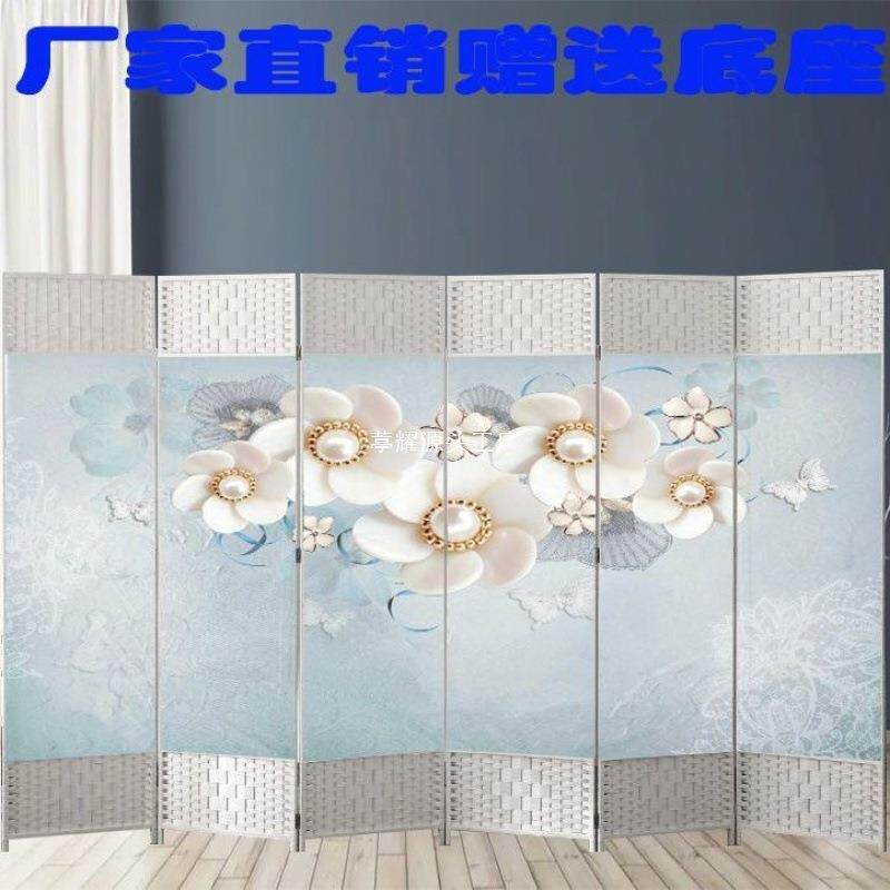 屏风隔断客厅卧室玄关办公室移动折屏座屏进门帘进门新中式