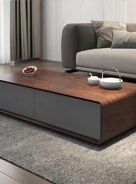 fLE现代简约茶几北欧长方形大小户型客厅创意储物高级黑灰色茶桌