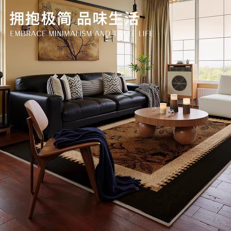 法式复古客厅地毯房间女孩卧室床边茶几沙发地垫全铺可擦免洗家用