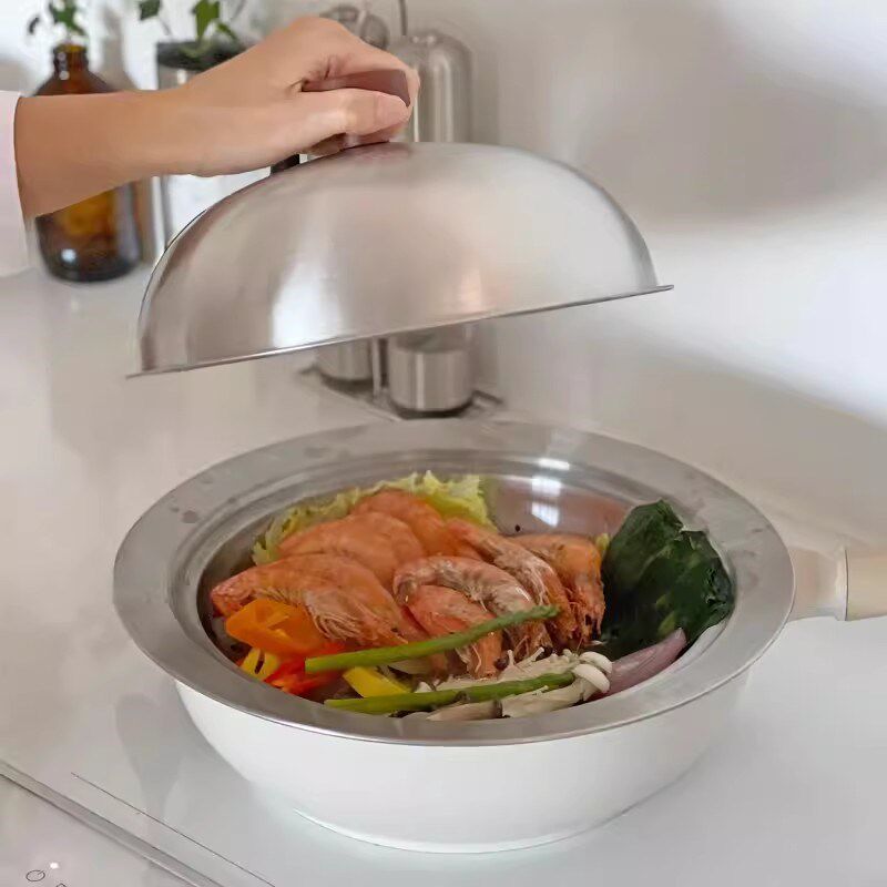 韩国304食品不锈钢蒸屉带把手蒸盘多功能加厚笼屉蒸包子大号带盖