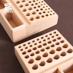 皮革工具 架升级款带方槽榉 木材质 工具整理盒 DIY钱包制作工具