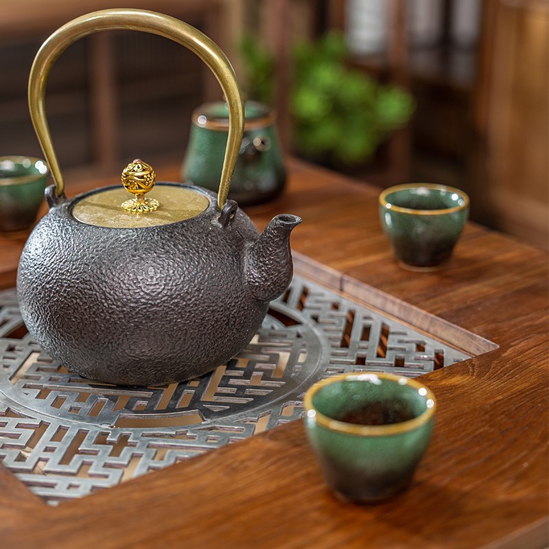 柚木茶 围炉烤茶煮火炉套装台火钵碳炉箱组合 家用多功能茶桌