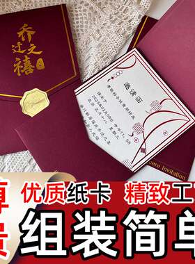 乔迁之喜请帖新居落成之喜入伙喜帖进新房入宅请柬搬家定制邀请函