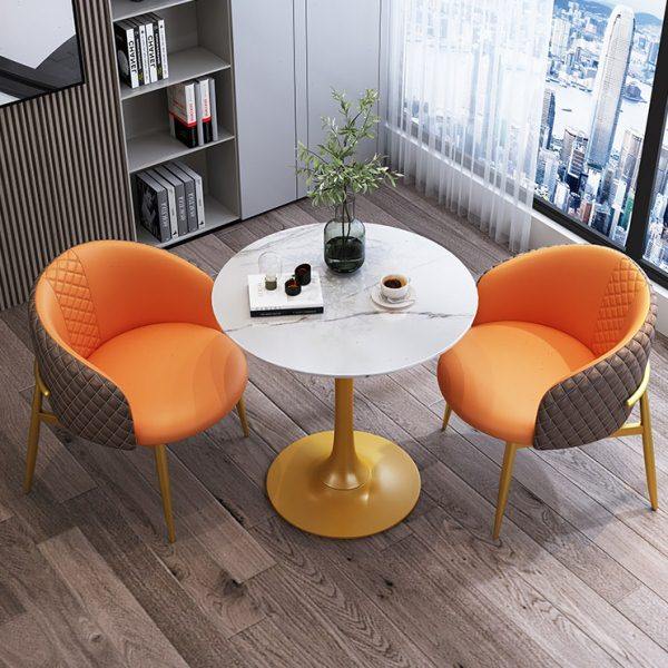 轻奢岩板洽谈桌椅组合休息区商务会客接待圆桌椅阳台休闲一桌两椅,住宅家具,岩板餐桌,淘宝优惠券,粉丝福利购,淘宝优惠卷