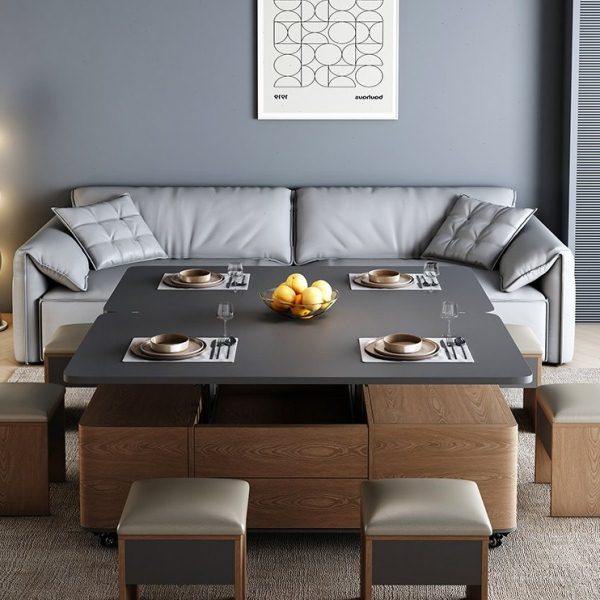 多功能岩板升降茶几餐桌一体两用二合一小户型家用带凳客厅可移动,住宅家具,茶几,淘宝优惠券,粉丝福利购,淘宝优惠卷