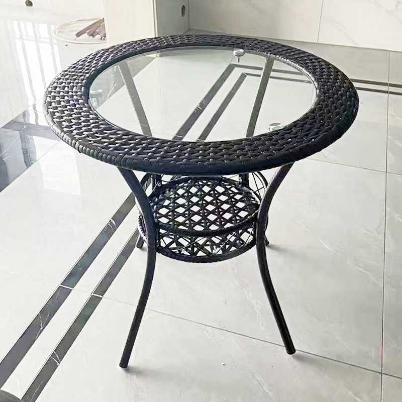 6R简约休闲圆桌子阳台小茶几玻璃小圆桌迷你小藤编织家用茶几小桌,3C数码配件,摄像机配件,淘宝优惠券,粉丝福利购,淘宝优惠卷