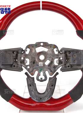 适用于宝马MINI F56 红色碳纤维翻毛皮汽车改装转向盘总成
