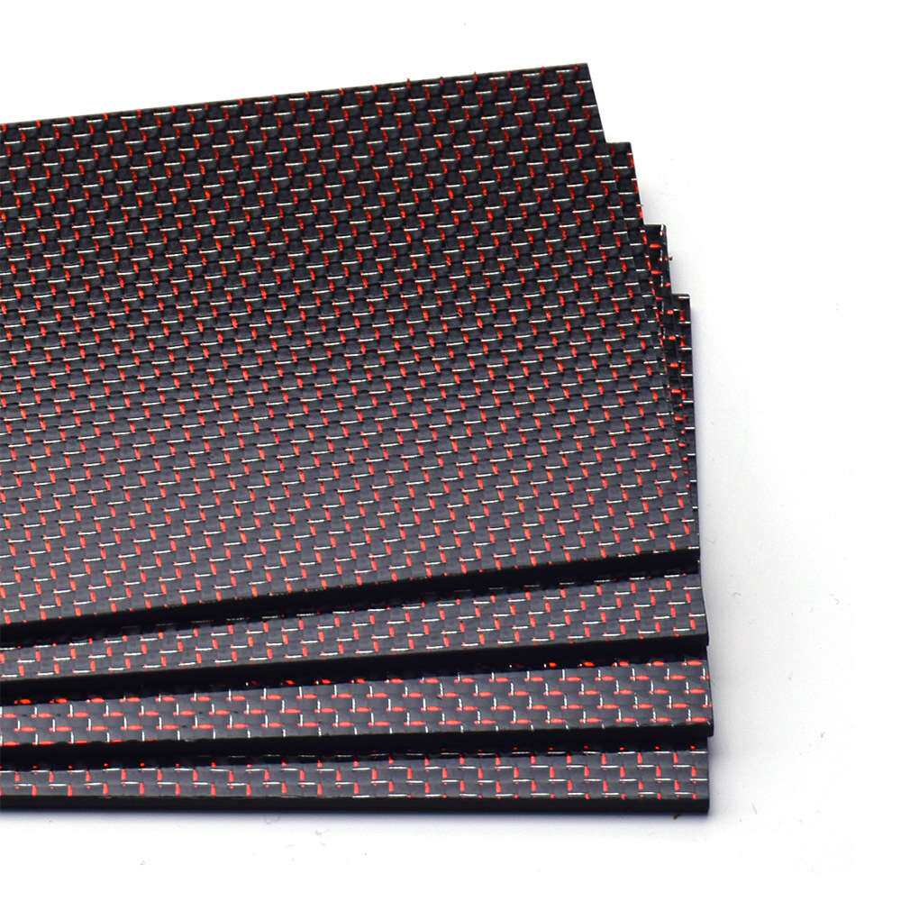 500x600mm 厚度0.25-6mm 高强度3K全碳平纹亮光哑光彩色碳纤维板