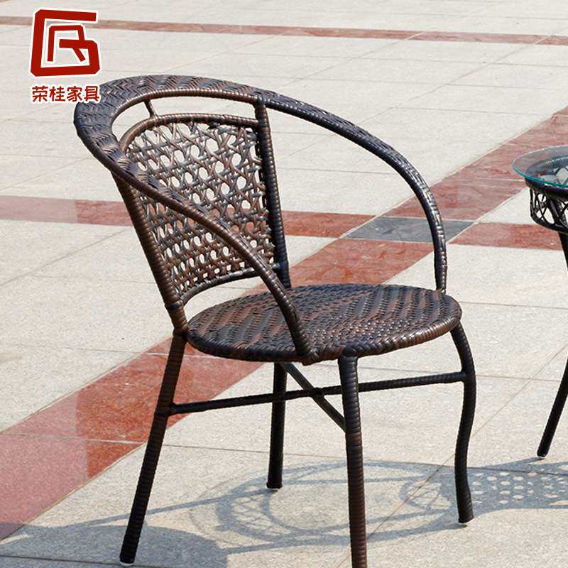 厂家 藤椅小户型阳台2+1桌椅组合户外休闲咖啡奶茶店藤编家具