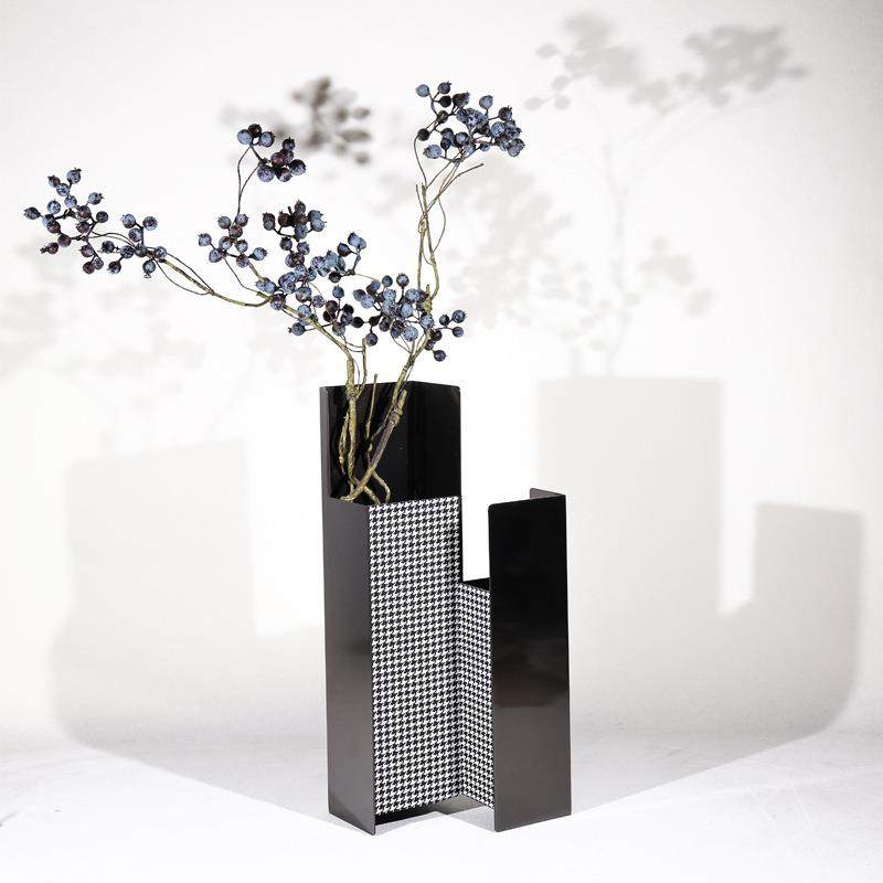 现代轻奢不锈钢皮革花瓶创意花器样板间家居客厅餐厅玄关装饰花器,鲜花速递/花卉仿真/绿植园艺,割草机/草坪机,淘宝优惠券,粉丝福利购,淘宝优惠卷