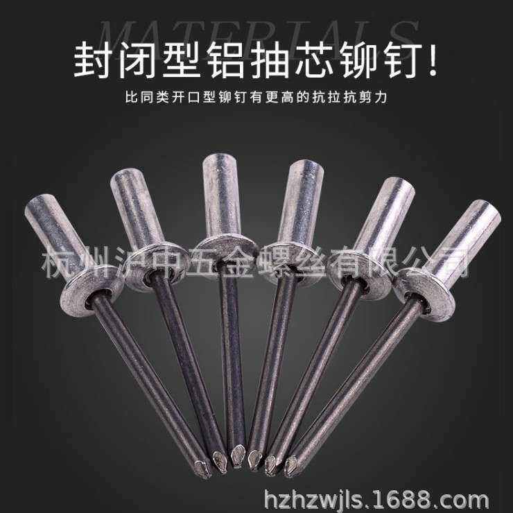 上海安字牌封闭型铝抽芯铆钉HF圆头铝铆钉 防水防气 安全稳定