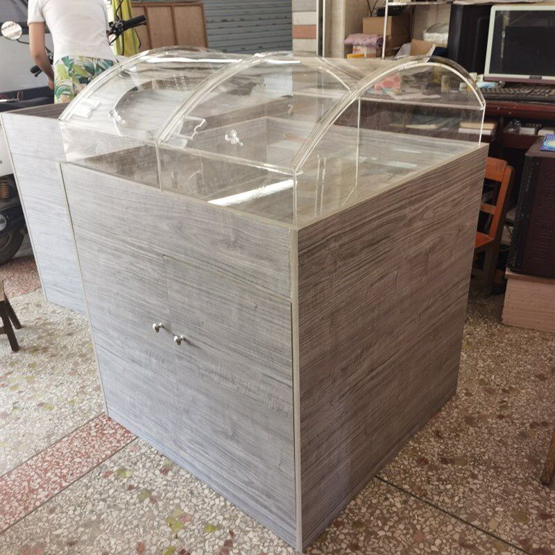 超市堆头尺列架面粉盒柜糖冰糖散货展示柜透明堆头带白可订做陈寸