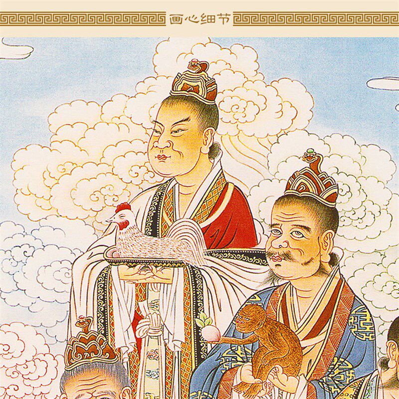 复古版水陆画 十二元辰地支生肖神像画 神将护法画像卷轴挂画定制