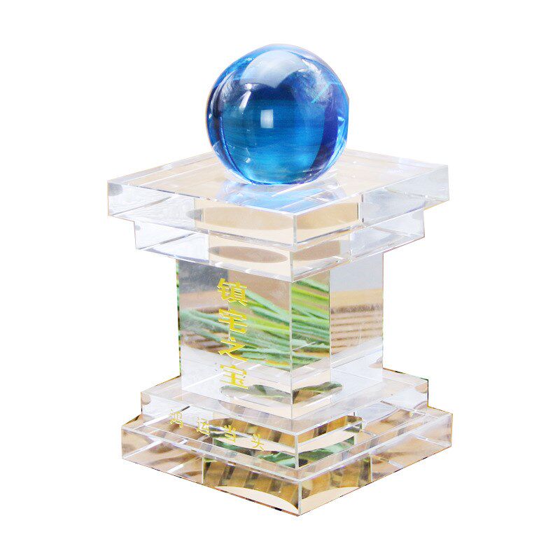 紫色水晶球工艺礼品家居摆件透明水晶球底座企业公关礼品