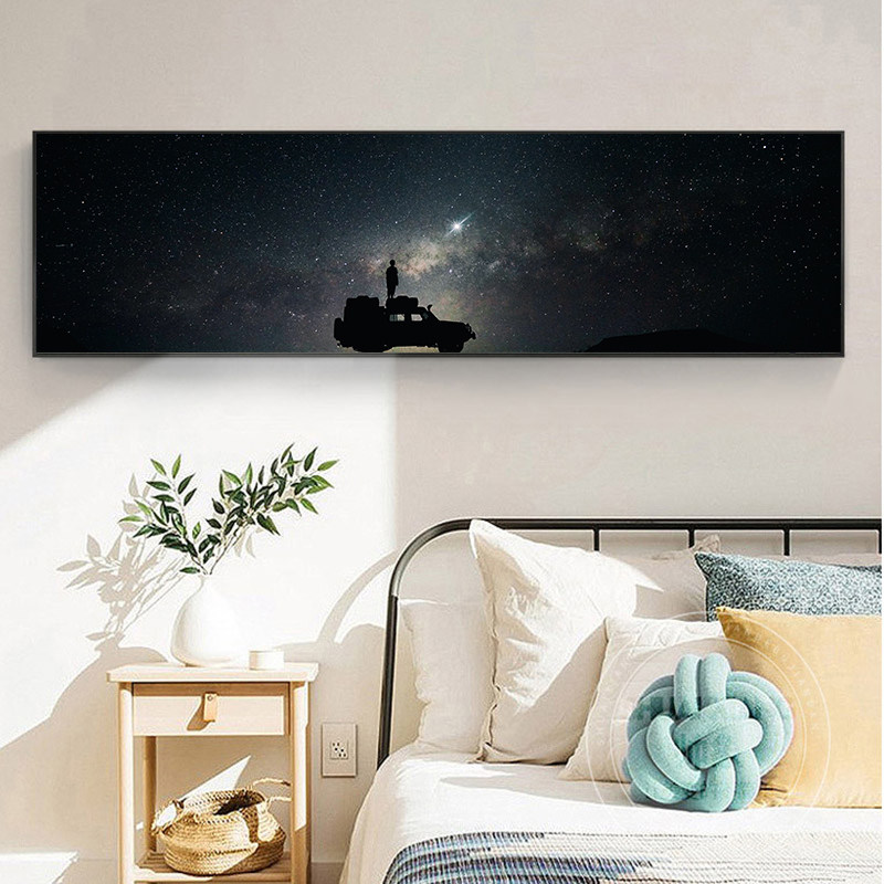 8011北航装饰画宇欧员宇宙挂画星球亮月球卧背装饰沙发室景墙壁画