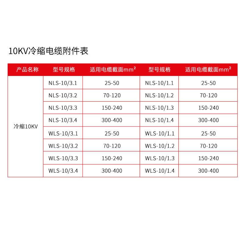 西大冷缩电缆终端头10KV户内外三芯指套冷缩电缆附件高压电缆接头