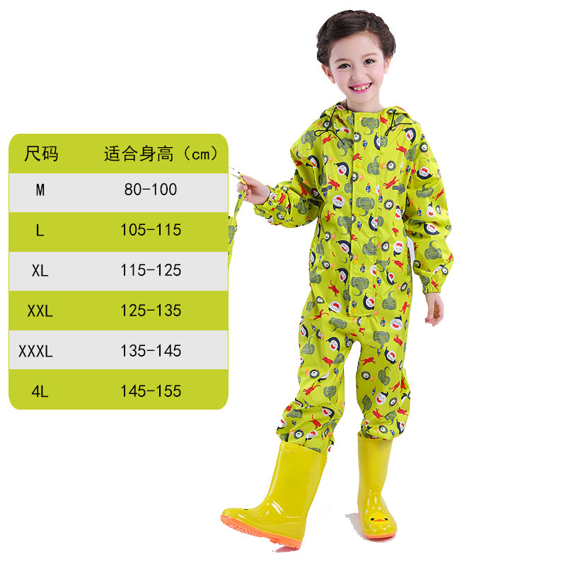 儿童雨衣生体男童恐童雨衣套装薄款卡通女龙学连雨衣出口韩国