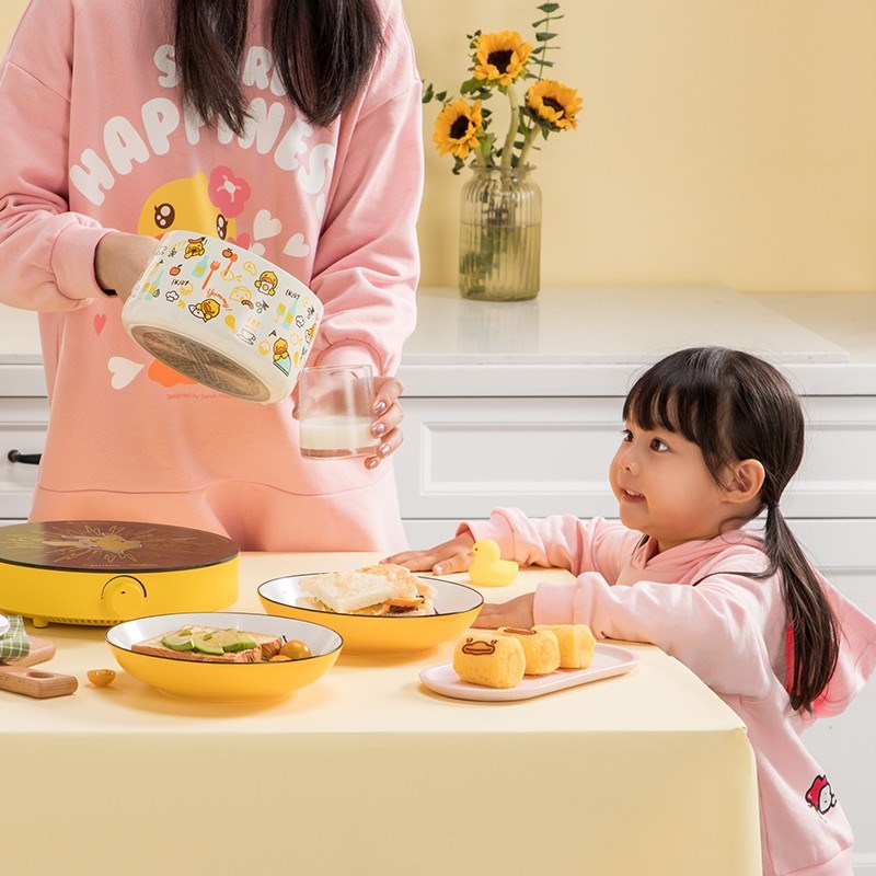 炊6奶小黄鸭不粘奶锅16cm锅泡面宝辅食汤皇锅电磁炉通用NG1大XHY