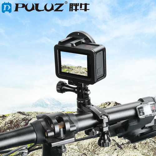 PULUZ胖牛 DJI Osmo Action配件 Gopro 360度旋转云台自行车夹