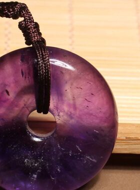 方言放漏价精品佩戴级特色乌拉圭原石原矿紫水晶平安如扣坠吊坠v2