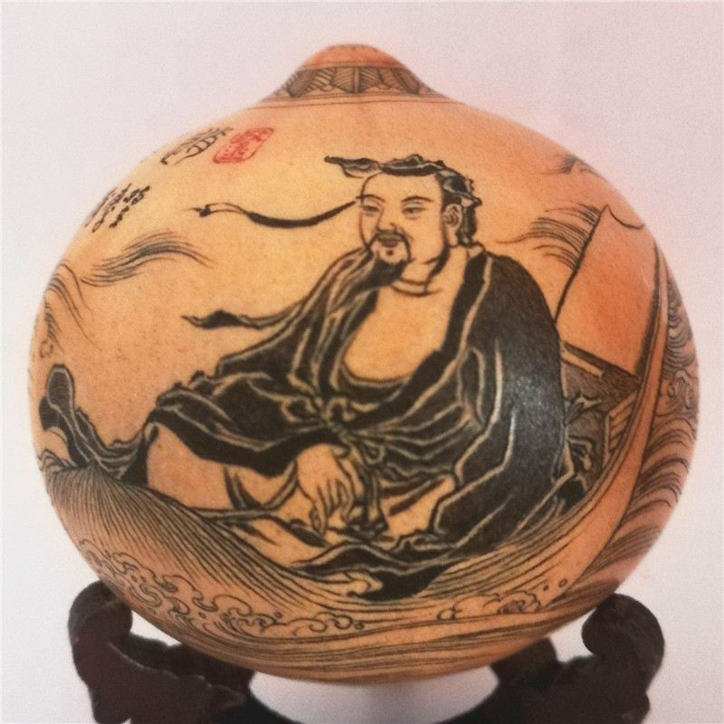名家精雕雕刻把玩手捻微雕针刻彩工文玩天然鸡藏葫芦收蛋品摆件