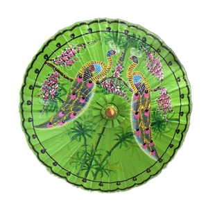 泰伞油布伞 手绘仿古装饰国 摄影舞蹈伞东南亚红厅吊顶餐色工艺伞