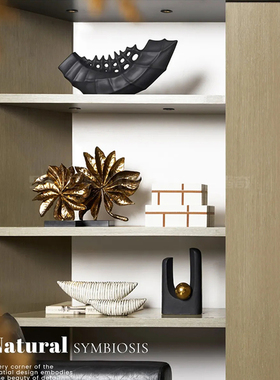 轻奢高档电视柜装饰品摆件样板间客厅办公室书房柜高级感软装组合