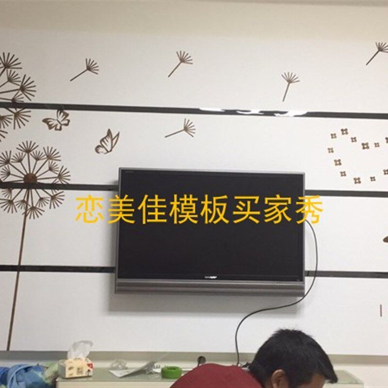DIY墙绘模板墙面刷漆镂空图案电视墙背景墙乳胶漆造型模具蒲公英B