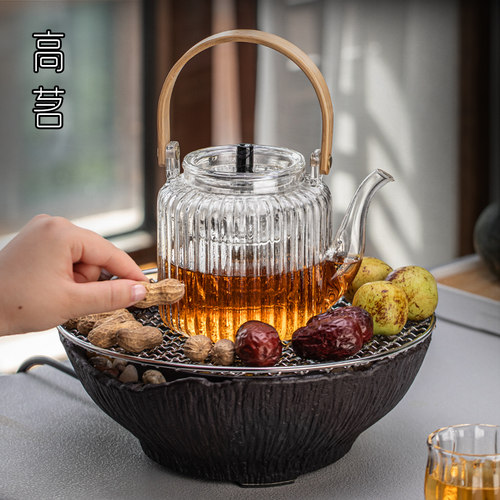冬天围炉煮茶壶玻璃2023新款煮茶器电陶炉套装全套家用室内煮茶炉