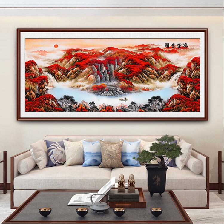 绣绣珠字绣全珠子绣鸿运当头山水风景画满绣珠珠串珠绣圆珠彩十绣