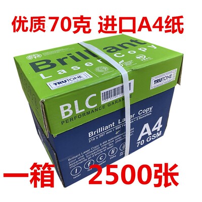 进口a4打整纸70g面箱 A4白纸复印纸80g 500张eco双印5包草稿a4