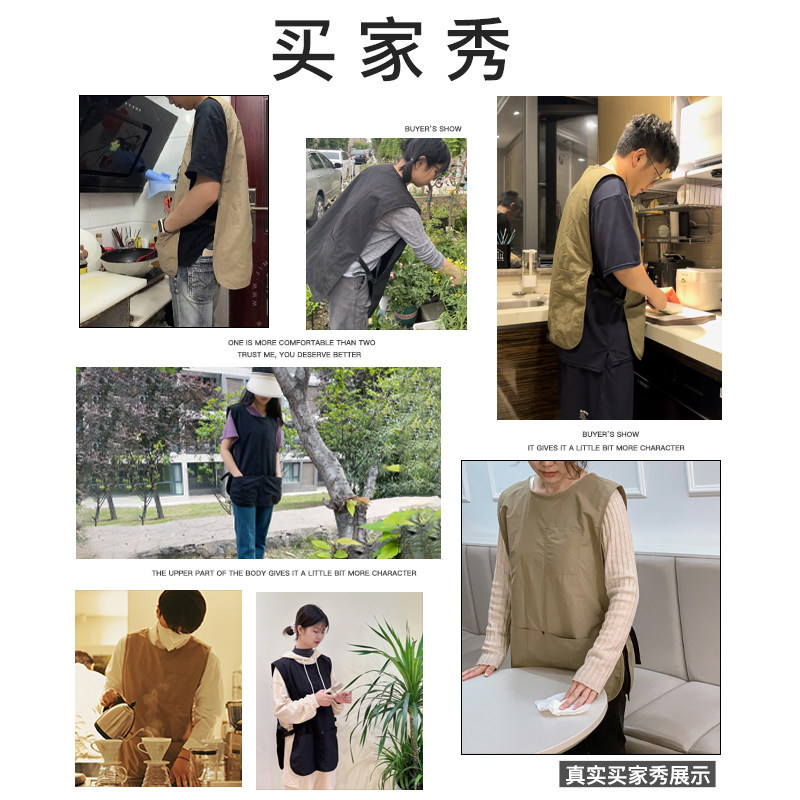 防水防油围裙定制log店罩衣男甲啡店奶茶o甜品店美咖马甲工作服女