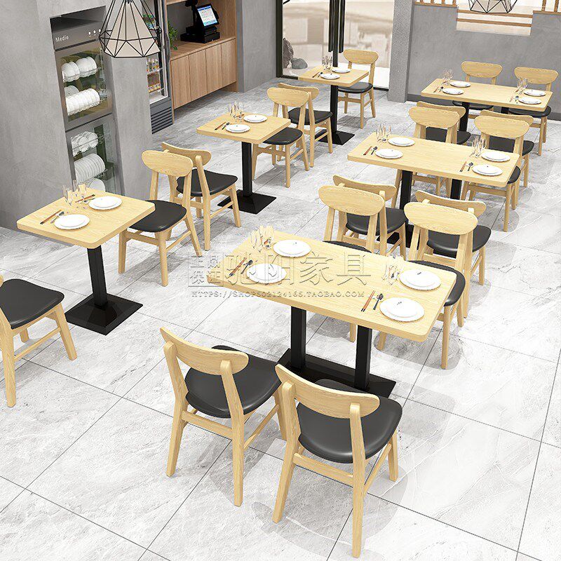 快餐桌椅面馆餐烤桌吃麻辣烫串串香烧饮火锅小店桌椅组合商用