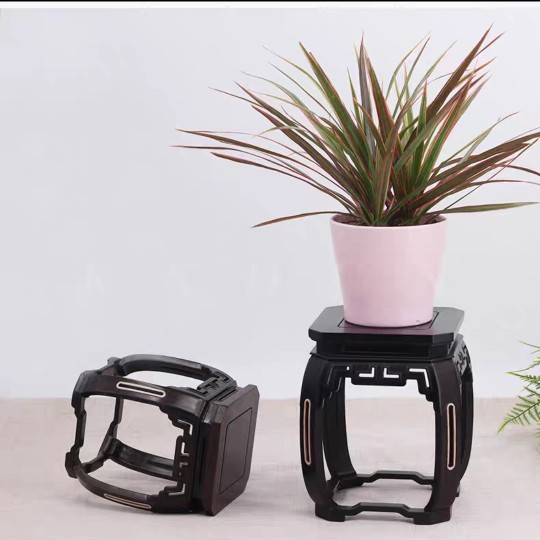 紫光檀实木小花几红木摆件工艺品花瓶底座小木架