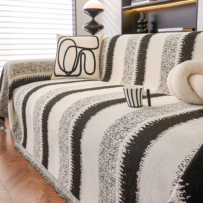 单人沙发巾高级感轻奢2024年新款四季通用直排三人位沙发套罩盖布