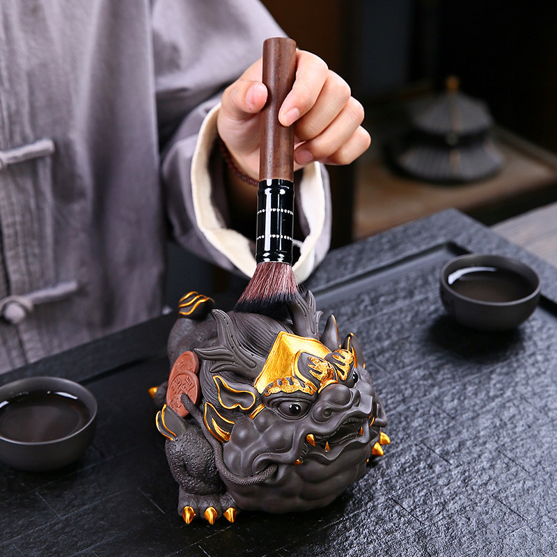 招财金蟾紫砂茶宠可养茶玩精桌茶配茶盘茶品摆件蟾蜍茶虫茶具台件
