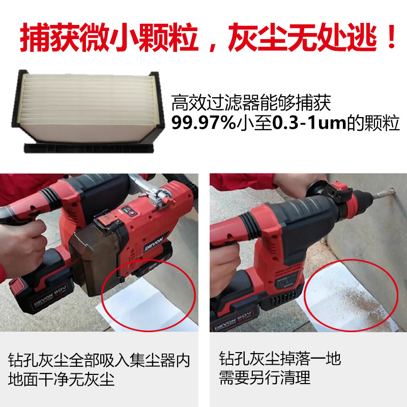 大有钻孔集尘器家用电钻除尘器墙面吸尘小型清灰吸尘电动工具4715