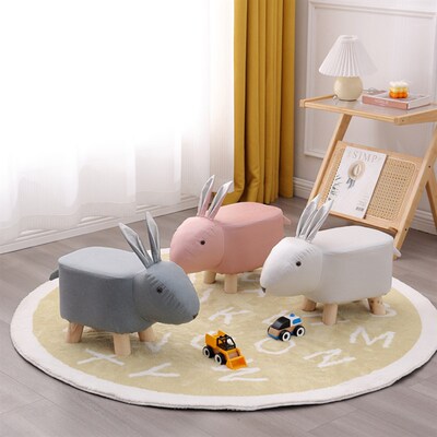 小兔子儿童凳子小羊驼座椅创意熊猫造型板凳客厅家用网红沙发矮凳