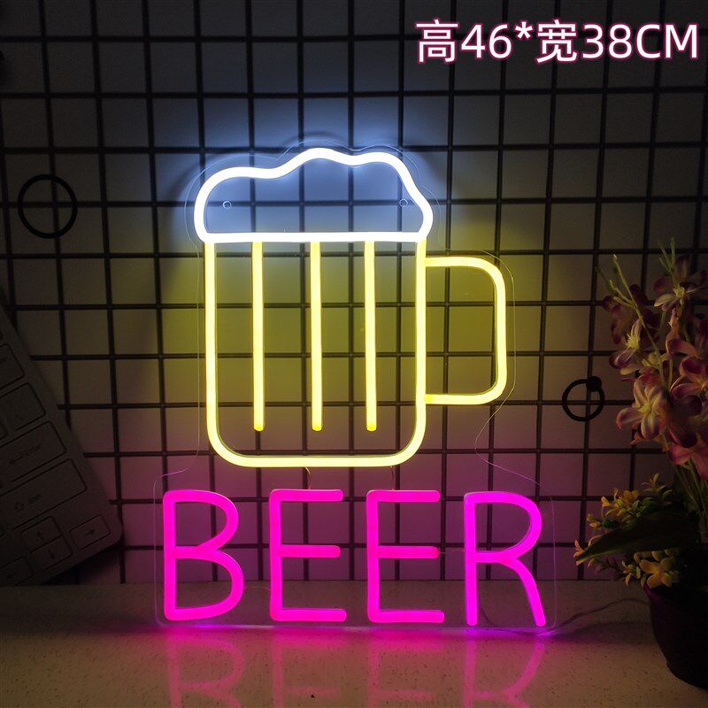 厅彩灯创意挂墙装饰酒吧商店夜灯客霓房间氛围灯浪漫布置12V虹灯