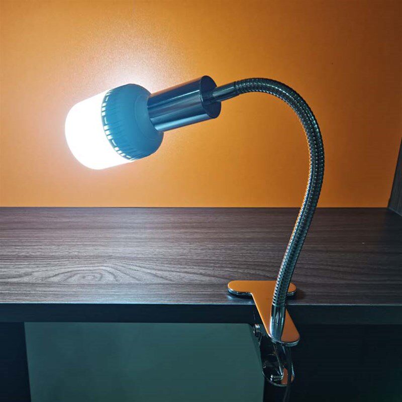 工27金属夹子LED陶瓷工口台灯书桌卧室e作螺厂补光灯软管万向灯座