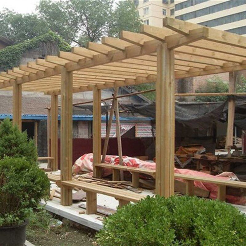 无锡天然居防腐木葡萄架 庭院 户外防腐木花架